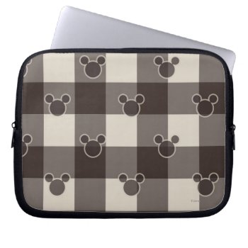 Mickey Mouse | Brown Plaid Pattern Laptop Sleeve by MickeyAndFriends at Zazzle