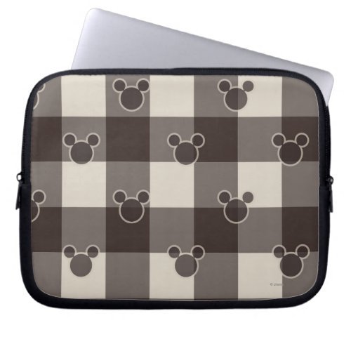 Mickey Mouse  Brown Plaid Pattern Laptop Sleeve