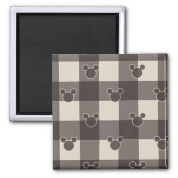 Mickey Mouse | Brown Plaid Pattern Magnet by MickeyAndFriends at Zazzle