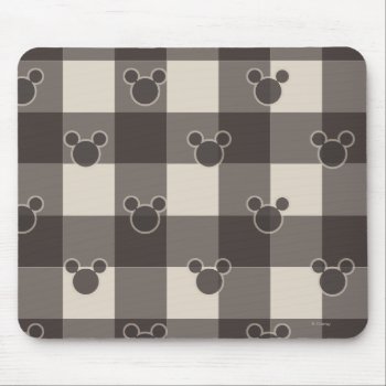 Mickey Mouse | Brown Plaid Pattern Mouse Pad by MickeyAndFriends at Zazzle