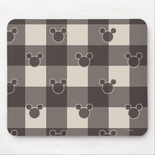 Mickey Mouse  Brown Plaid Pattern Mouse Pad