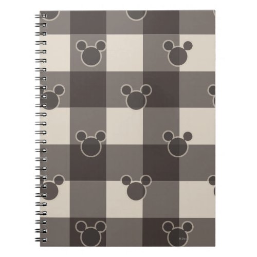 Mickey Mouse  Brown Plaid Pattern Notebook