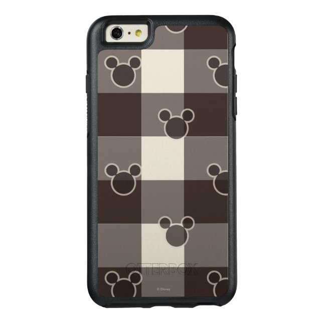 Mickey Mouse | Brown Plaid Pattern Otterbox iPhone Case (Back)