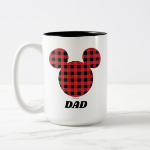 Mickey Mouse   Buffalo Plaid Dad Two-Tone Coffee Mug