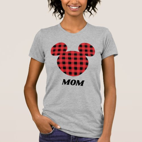 Mickey Mouse  Buffalo Plaid Mom T_Shirt