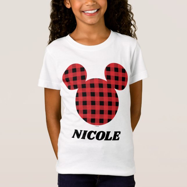 Mickey Mouse | Buffalo Plaid Sister T-Shirt (Front)