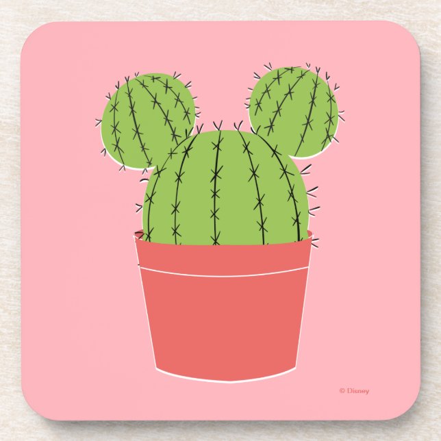 Mickey Mouse Cactus Icon Beverage Coaster (Front)