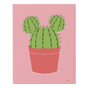 Mickey Mouse Cactus Icon Faux Canvas Print