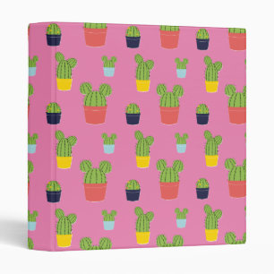 Mickey Mouse Cactus Icon Pattern 3 Ring Binder