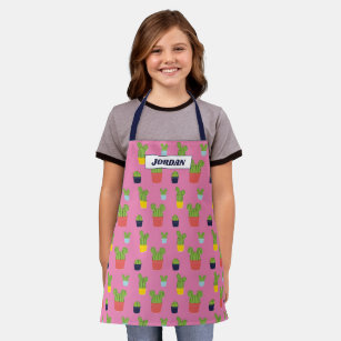 Mickey Mouse Cactus Icon Pattern Apron
