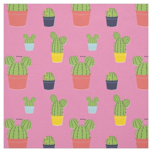 Mickey Mouse Cactus Icon Pattern Fabric