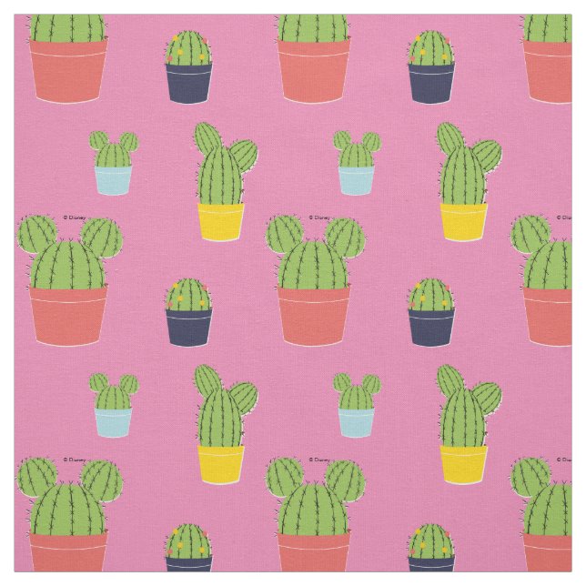 Mickey Mouse Cactus Icon Pattern Fabric (Swatch)
