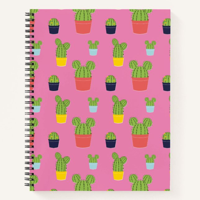 Mickey Mouse Cactus Icon Pattern Notebook (Front)