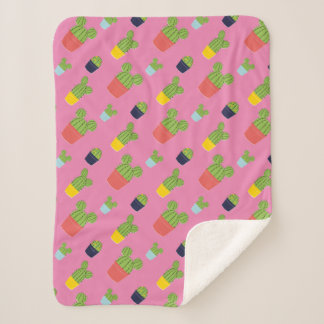 Mickey Mouse Cactus Icon Pattern Sherpa Blanket