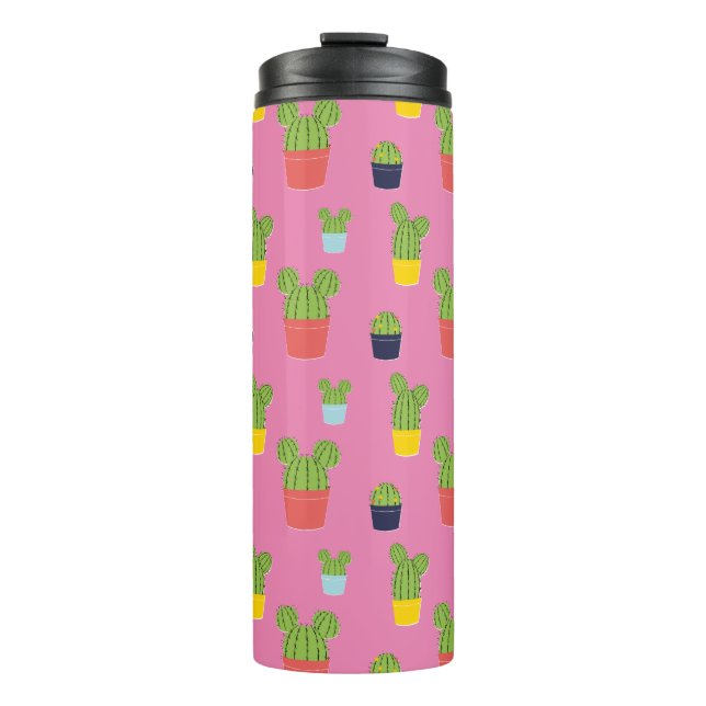 Mickey Mouse Cactus Icon Pattern Thermal Tumbler (Front)