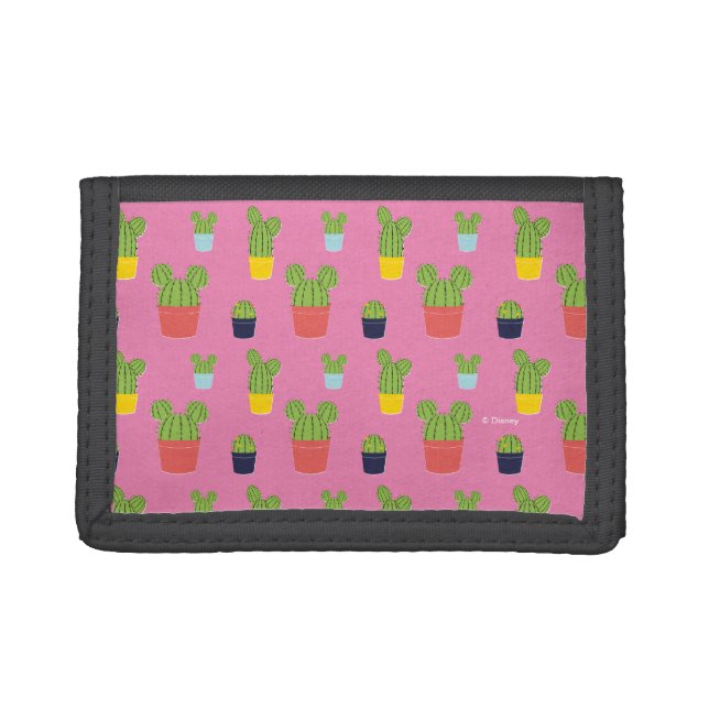 Mickey Mouse Cactus Icon Pattern Tri-fold Wallet (Front)