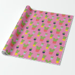 Mickey Mouse Cactus Icon Pattern Wrapping Paper