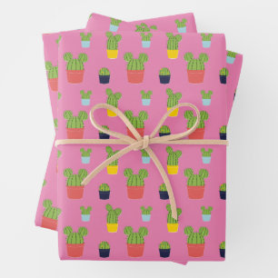 Mickey Mouse Cactus Icon Pattern Wrapping Paper Sheets