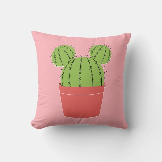 Mickey Mouse Cactus Icon Throw Pillow (Front)