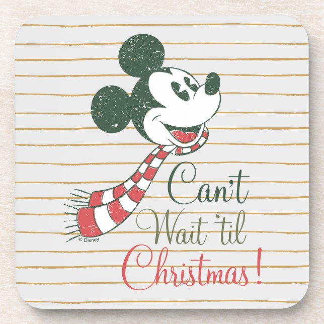 Mickey Mouse | Can't Wait 'til Christmas! Beverage Coaster (Front)