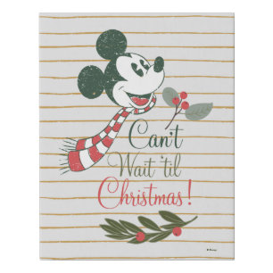 Mickey Mouse   Can't Wait 'til Christmas! Faux Canvas Print
