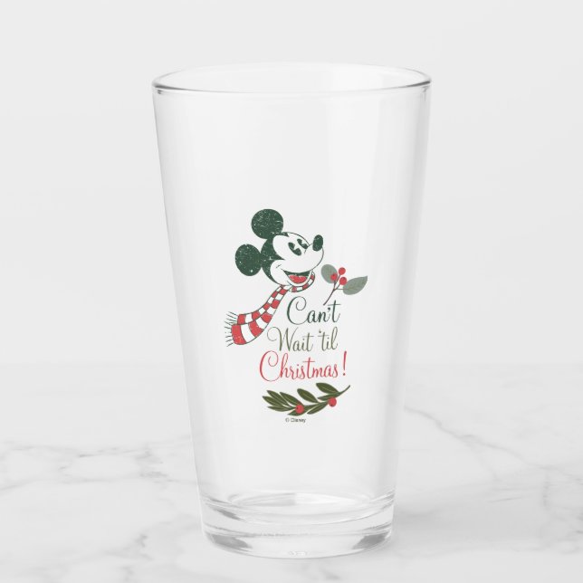 Mickey Mouse | Can't Wait 'til Christmas! Glass (Front)