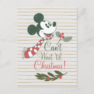 Mickey Mouse Can't Wait 'til Christmas! Postcard