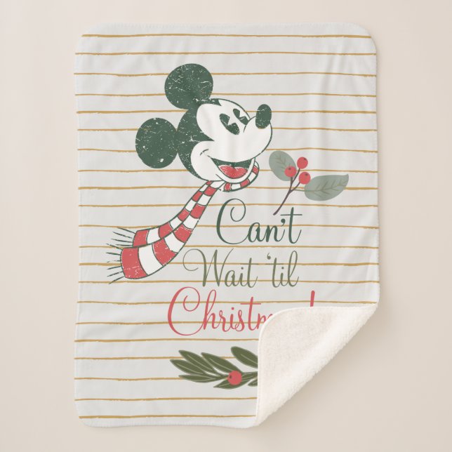 Mickey Mouse | Can't Wait 'til Christmas! Sherpa Blanket (Front)