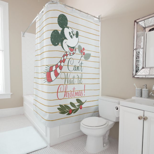 Mickey Mouse | Can't Wait 'til Christmas! Shower Curtain (In Situ)