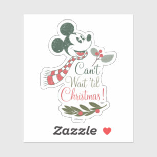 Mickey Mouse   Can't Wait 'til Christmas! Sticker