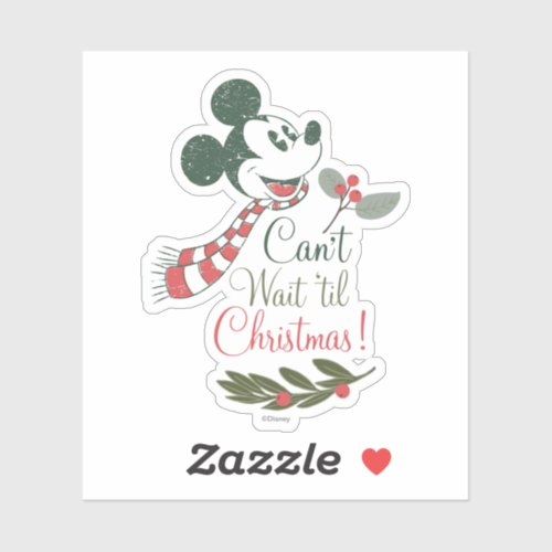 Mickey Mouse  Cant Wait til Christmas Sticker