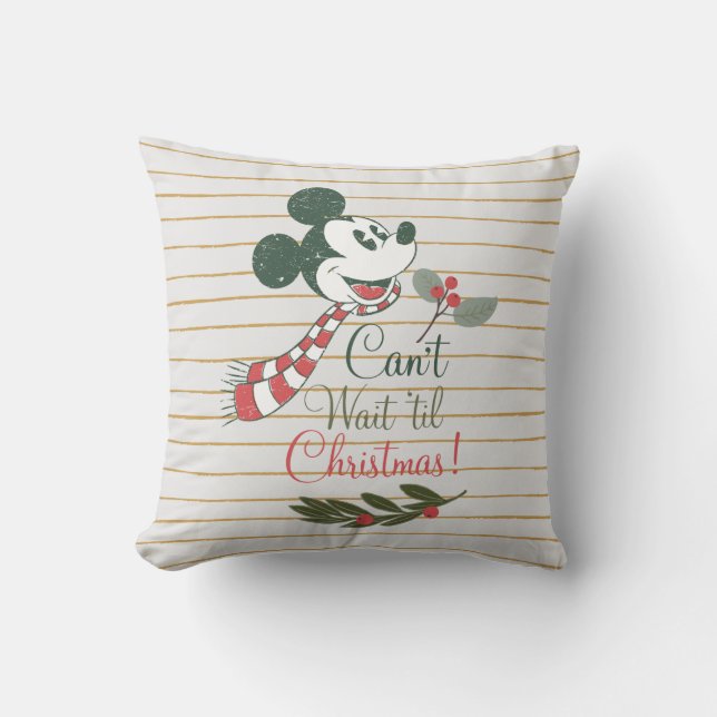Mickey Mouse | Can't Wait 'til Christmas! Throw Pillow (Front)