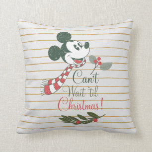 Mickey Mouse Can't Wait 'til Christmas! Throw Pillow