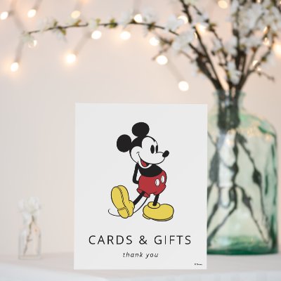Mickey Mouse Cards and Gifts Table Sign