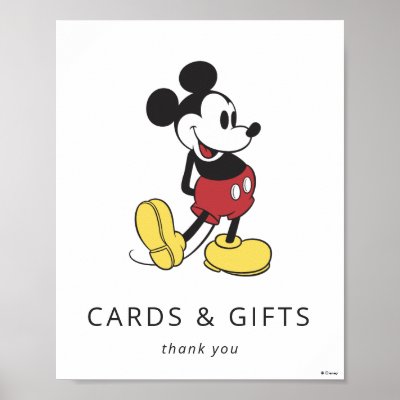 Mickey Mouse Cards and Gifts Table Sign