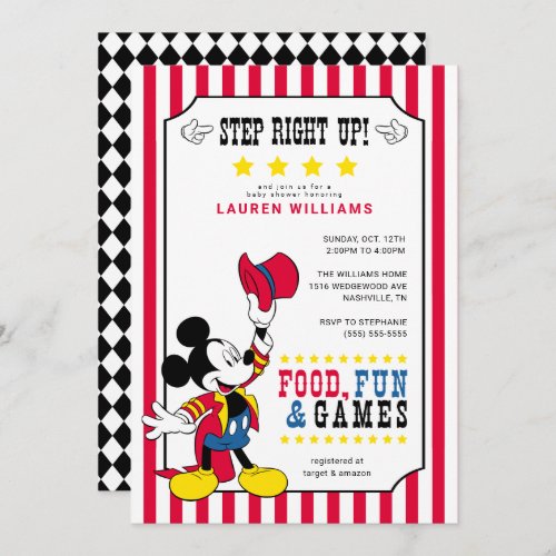 Mickey Mouse  Carnival Baby Shower Invitation