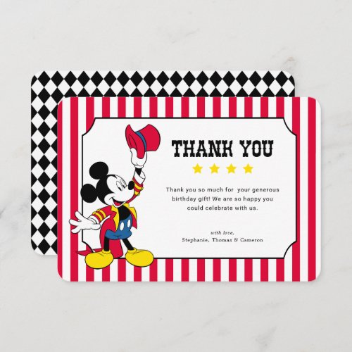 Mickey Mouse  Carnival Birthday Thank You