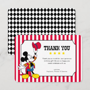 Mickey Mouse   Carnival Birthday Thank You Card