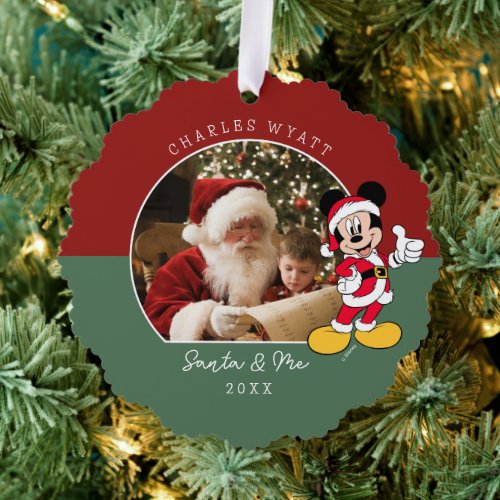 Mickey Mouse Christmas  Custom Photo Santa  Me Ornament Card