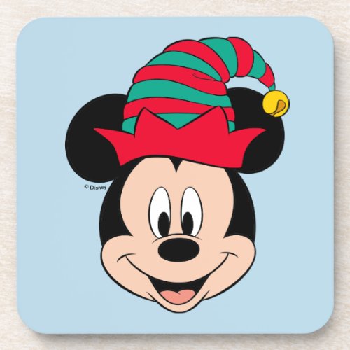 Mickey Mouse  Christmas Elf Hat Beverage Coaster