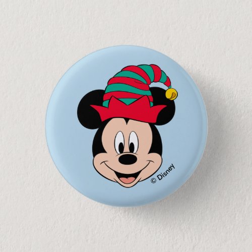 Mickey Mouse  Christmas Elf Hat Button