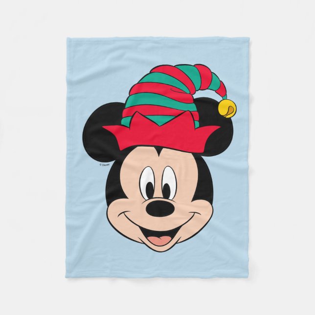Mickey Mouse | Christmas Elf Hat Fleece Blanket (Front)