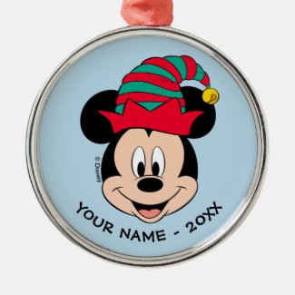 Mickey Mouse | Christmas Elf Hat Metal Ornament