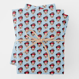 Mickey Mouse   Christmas Elf Hat Wrapping Paper Sheets
