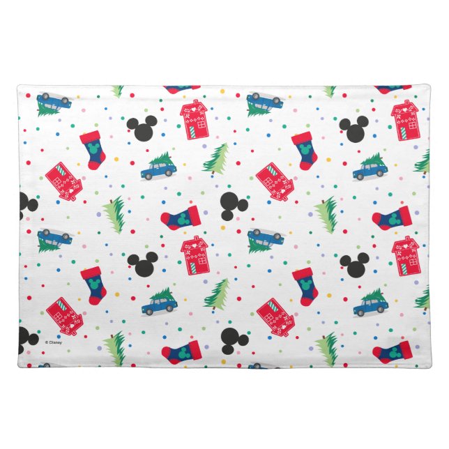 Mickey Mouse | Christmas Icon Pattern Cloth Placemat (Front)