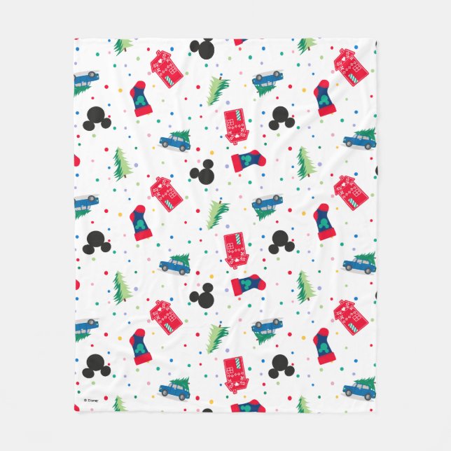Mickey Mouse | Christmas Icon Pattern Fleece Blanket (Front)