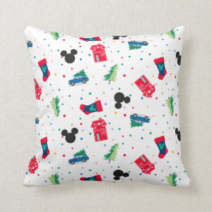 Mickey Mouse   Christmas Icon Pattern Throw Pillow