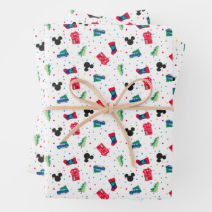 Mickey Mouse   Christmas Icon Pattern Wrapping Paper Sheets