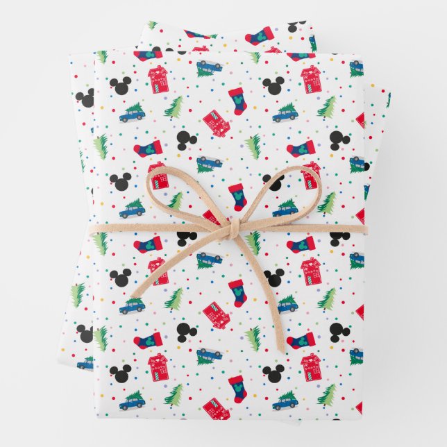 Mickey Mouse | Christmas Icon Pattern Wrapping Paper Sheets (In situ)