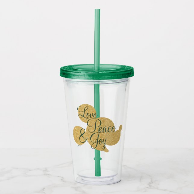 Mickey Mouse | Christmas Love, Peace & Joy Acrylic Tumbler (Front)